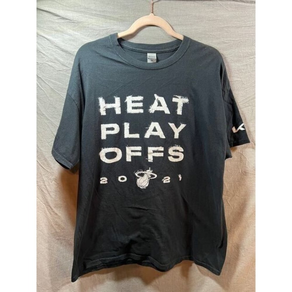 Heat Playoffs 2021 Shirt Adult Extra Large Black Short Sleeve Pullover Tee Mens‎